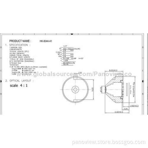 Lens with 1/3-inch Sensor Size